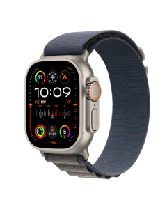 Apple Watch Ultra 2 GPS + Cellular, 49mm Titanium Case with Blue Alpine Loop - Small
