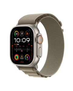 Apple Watch Ultra 2 GPS + Cellular, 49mm Titanium Case with Olive Alpine Loop - Medium